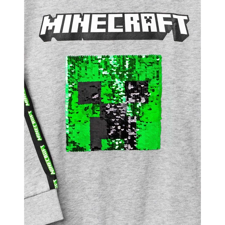 Minecraft Childrens/Kids Sequin Flip Sweatshirt - Grey - 3