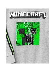 Minecraft Childrens/Kids Sequin Flip Sweatshirt - Grey - 3