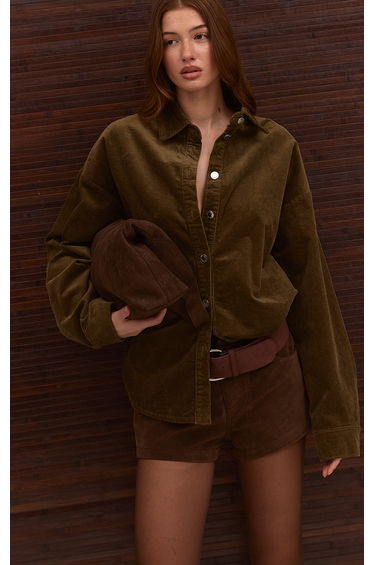 Olive Cord Denim Shirt