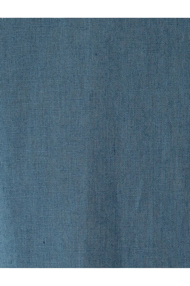 Linen Blend Shirt Short Sleeve Basic Pocket Detail - 5