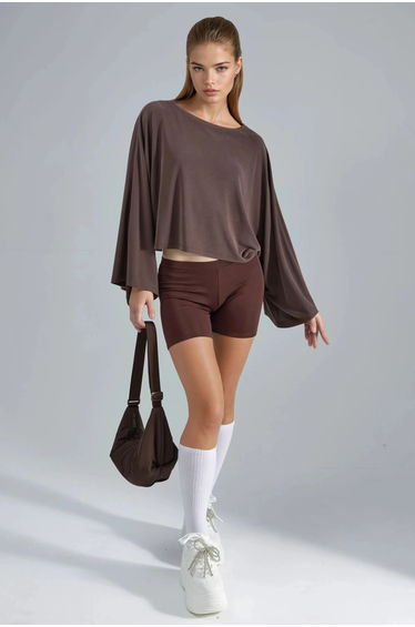 BUSEM Loose Fit Boat Neck Blouse