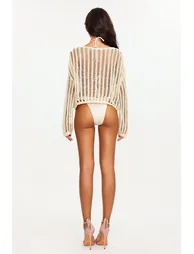 Shaney Knitted Long Sleeve Beach Cover - 5