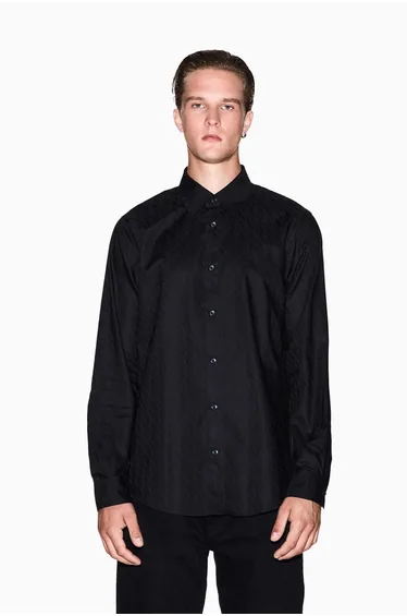 All Over Monogram Shirt Black