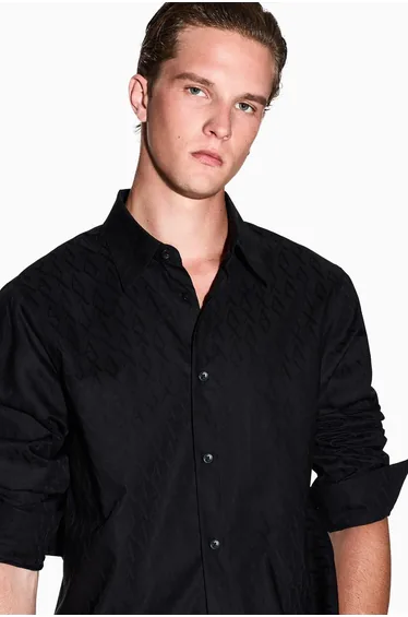 All Over Monogram Shirt Black