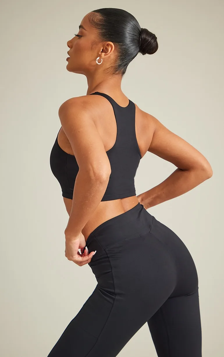 Black Sculpt Double Layer Padded Sports Bra - 1