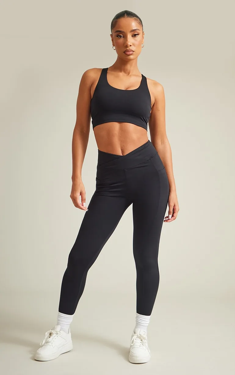 Black Sculpt Double Layer Padded Sports Bra - 2