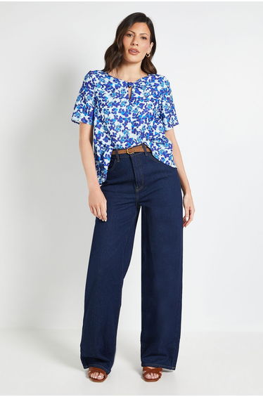 Floral Print Twist Blouse