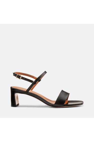 Sandals in Smooth Leather with Heel, CANDICE Signature