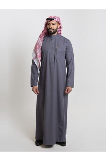 Men Classic Summer Thobe, Grey - 56inches