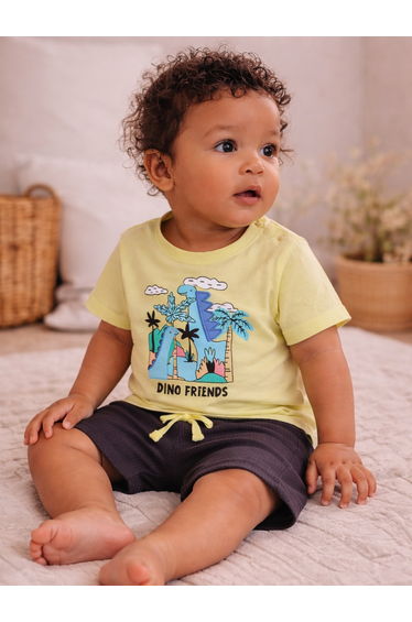 Baby Boys Dino Friends Graphic T-Shirt and Shorts Set