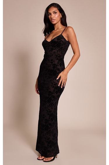 Black Devoure Strappy Bodycon Maxi