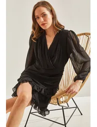 Bianco Lucci Black Mermaid Mini Dress