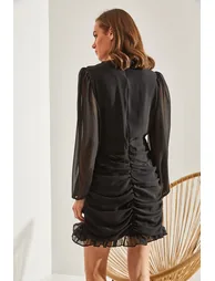 Bianco Lucci Black Mermaid Mini Dress - 3