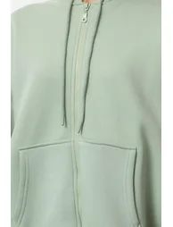 Mint Oversize/Relaxed Cut Zippered Thick Polar Fleece Knitted Sweatshirt - 3