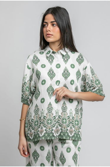 Printed Button Down Shirt