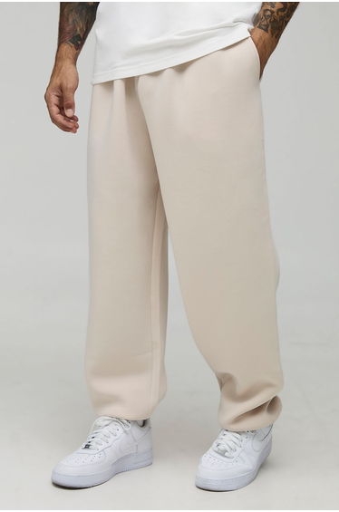 Oversized Fit Bonded Scuba Cuffed Joggers