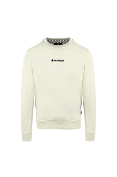 Aquascutum Mens Cotton Blend Ribbed Collar Regular Sweatshirt - Butter