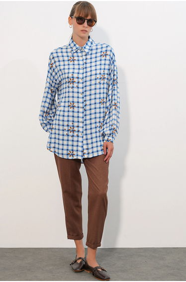 BDART Oversized Plaid Crepe Shirt