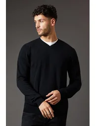 Cotton Rich V Neck Jumper - 2