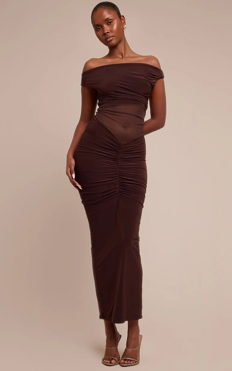 brown mesh overlay dress Mesh Overlay Dress