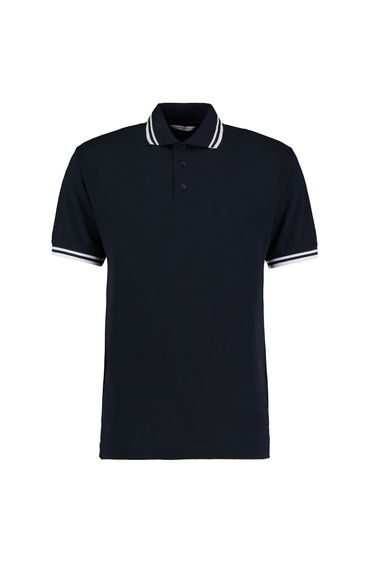 Kustom Kit Mens Tipped Cotton Pique Polo Shirt - Navy/White