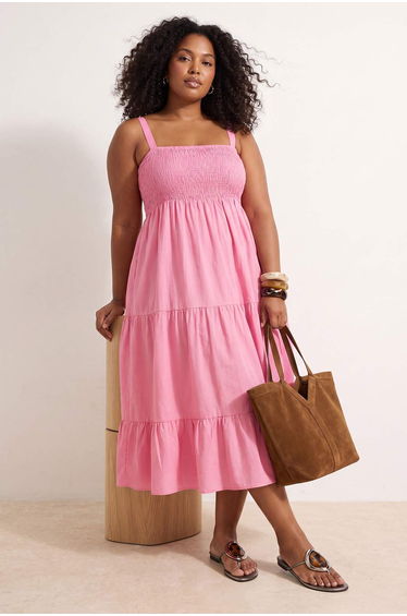 Pink Woven Plus Size Dress
