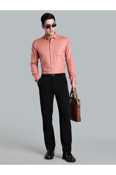 Men Peach Slim Fit Formal Shirt