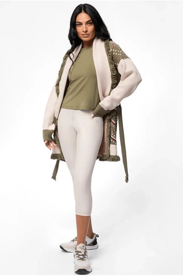 Heritage Midi Wrap Cardigan - SEASONAL GREEN