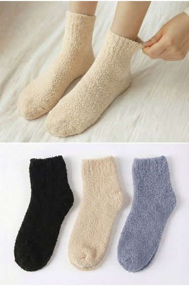 Multi-Colored 3-Pack Thick Terry Knitted Socks