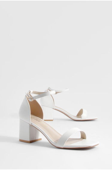 Low Block Barely There Heels - white