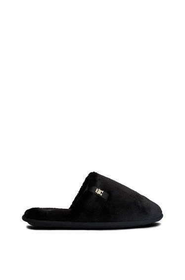 Th Faux Fur House Shoe Black