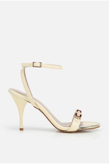 Women's Light Yellow Gold Accessory Detail High Heeled Shoes