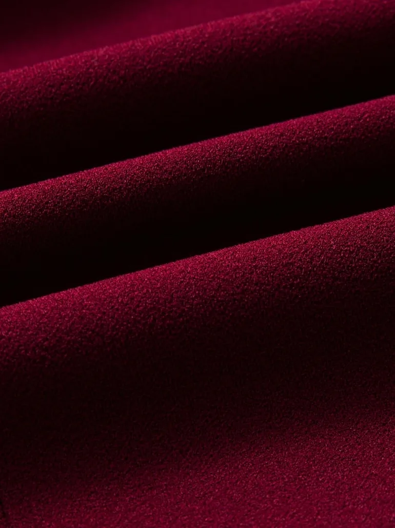 Burgundy Textured Crepe Vest - 3