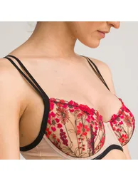 Eglantine Demi-Cup Bra in Embroidered Tulle - 2
