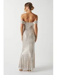 Sequin Bardot Dress - 2