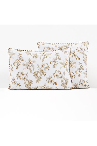 Granadille Monochrome Floral Crochet Washed Cotton Pillowcase