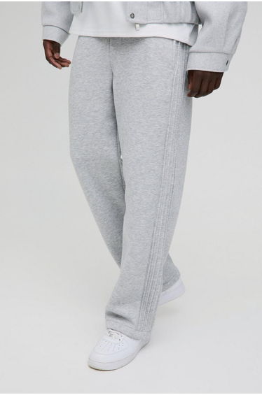 Straight Leg Pintuck Detail Jogger - grey marl