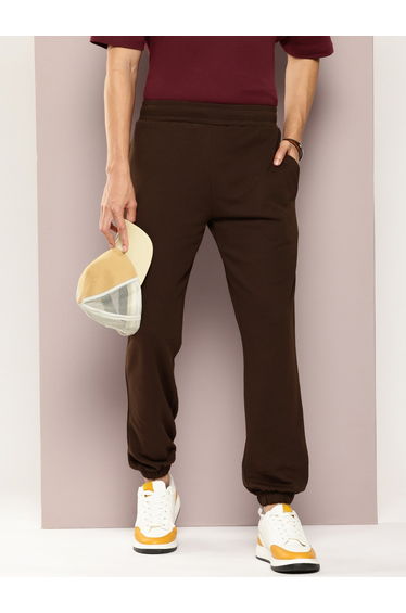 Men Brown Solid Joggers
