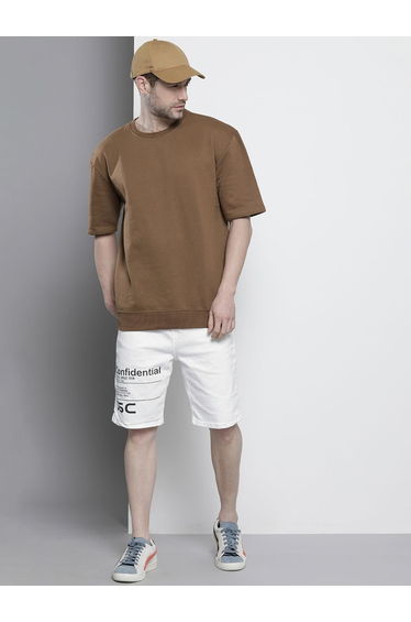 Men Slim Fit Printed Denim Shorts