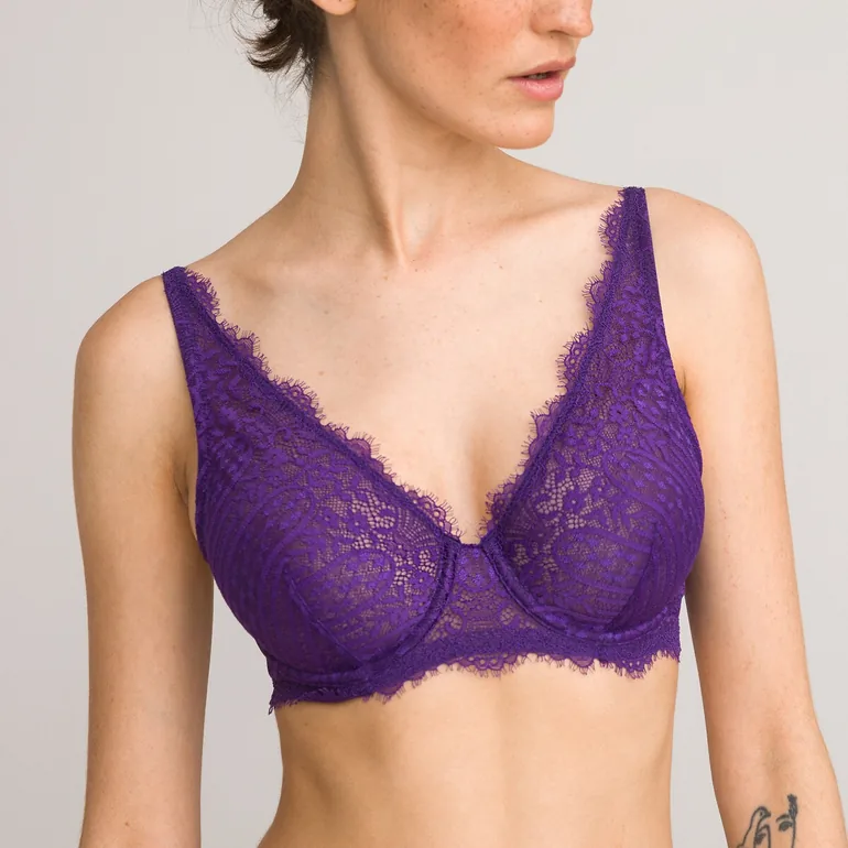 Eyelash Lace Halterneck Bra