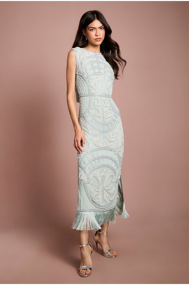 Coast Muse Tassel Detail Embellished Maxi Dress