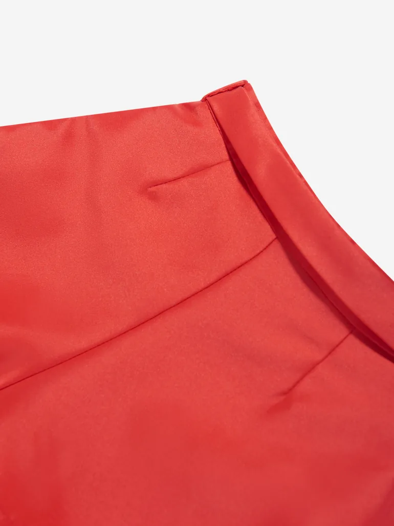 Girls Striped Mini Shorts in Red - 3