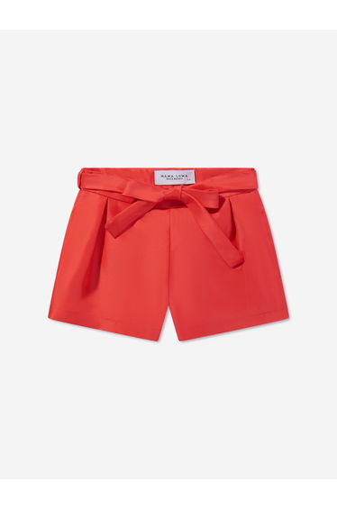 Girls Striped Mini Shorts in Red