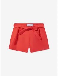 Girls Striped Mini Shorts in Red