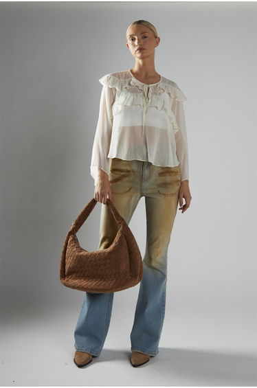 Cream Ruffle Blouse