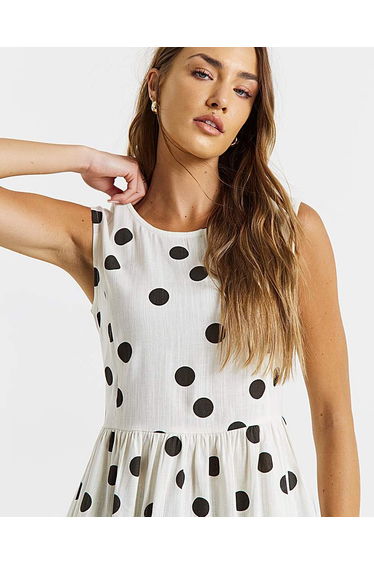 Simply Be Ivory Spot Peplum Top