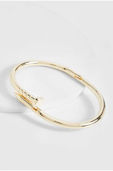 Screw Bangle Bracelet - gold