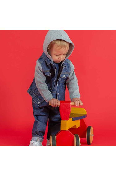 Larkwood Childrens/Kids Denim Hooded Jacket - Denim Blue