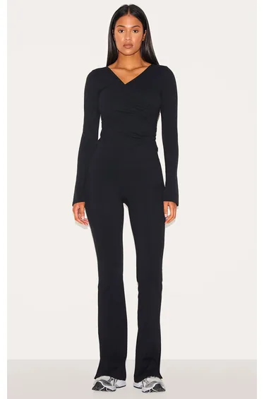 ليقنز بحافة واسعة لون أسود - لطويلات القامة