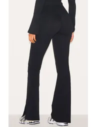 Tall Black Contour Sculpt Seam Detail Flare Leggings - 2